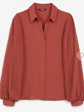 Express Pleated Balloon Sleeve Shirt
